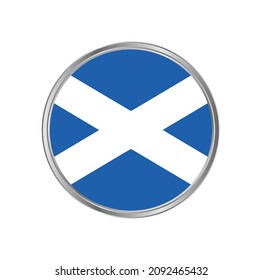 Scotland flag with silver frame vector design
