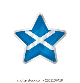 Scotland flag in star. Button star and flag template. Easy editing and vector in groups. National flag vector illustration on white background.