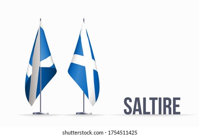 Scotland flag state symbol isolated on background national banner. Greeting card National Independence Day part of the United Kingdom. banner with realistic flag of Saint Andrew's cross or the Saltire