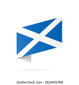 Scotland flag state symbol isolated on background national banner. Greeting card National Independence Day part of the United Kingdom. banner with realistic flag of Saint Andrew's cross or the Saltire