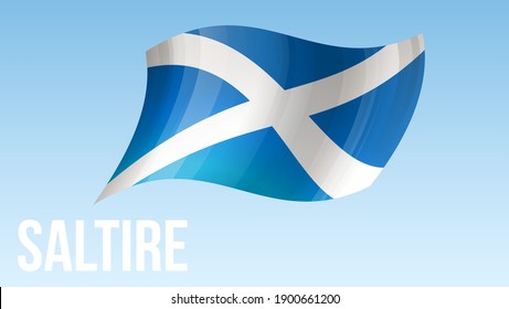 Scotland flag state symbol isolated on background national banner. Greeting card National Independence Day part of the United Kingdom. banner with realistic flag of Saint Andrew's cross or the Saltire