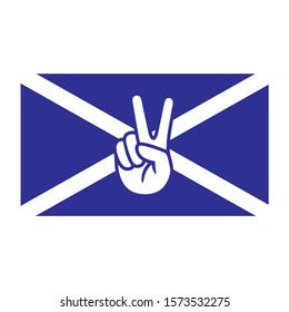 Scotland flag with symbol of victory. Independence vector