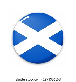 Diseño vectorial de bandera escocesa con forma redonda como icono