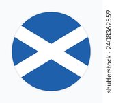 Scotland flag vector icon design. Scotland circle flag. Round of Scotland flag.