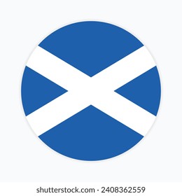 Scotland flag vector icon design. Scotland circle flag. Round of Scotland flag.