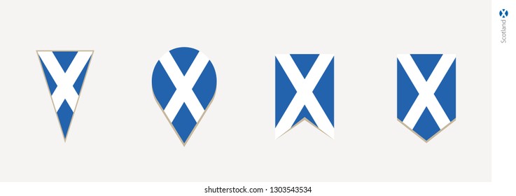 Scotland flag in vertical design, vector illustration.