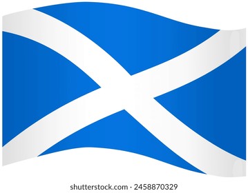 Onda de la bandera de Escocia aislada en png o Ilustración vectorial de fondo transparente.