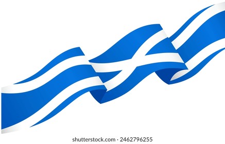 Scotland flag wave isolated on png or transparent background vector illustration.