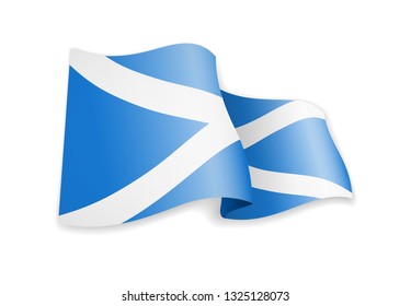 Scotland flag in the wind. Flag on white background vector illustration