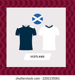 Scotland Football National Team Uniform Flat Illustration. European Football Team.