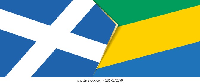 Banderas de Escocia y Gabón, dos banderas vectoriales símbolo de relación o enfrentamiento.