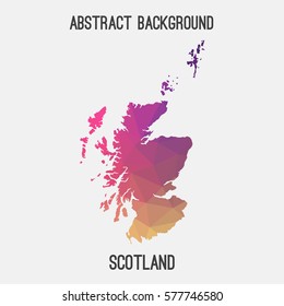 Scotland in geometric polygonal style.Abstract tessellation,modern design background. Vector illustration