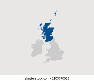 Scotland Highlighted on United Kingdom Map Eps 10