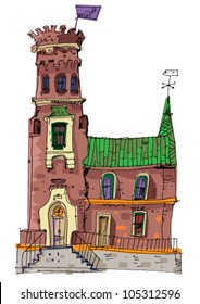 scotland house - cartoon - Edinburgh