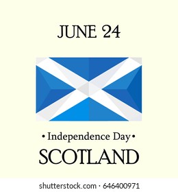 Scotland Independence Day. June 24. Vector illustration polygonal Scotland flag