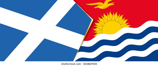 Schottland und Kiribati-Flaggen, zwei Vektorflaggen Symbol für Beziehung oder Konfrontation.