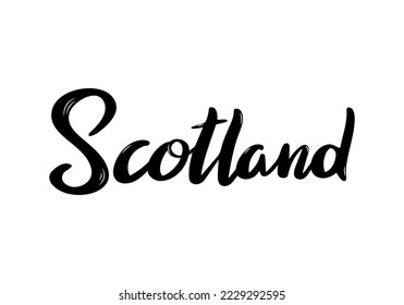 Scotland Lettering. Handwritten country name. Vector design template.