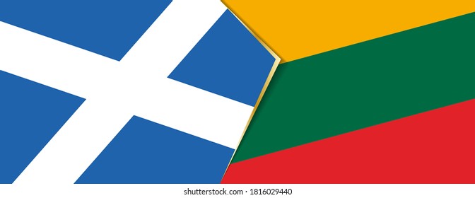 Scotland and Lithuania flags, two vector flags symbol of relationship or confrontation.