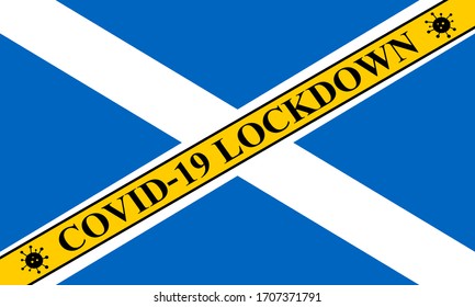 scotland lockdown preventing coronavirus spread or outbreak. covid-19 scotland precaution to lock down virus infection