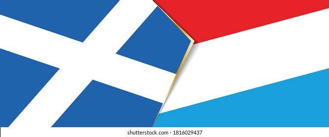 Scotland and Luxembourg flags, two vector flags symbol of relationship or confrontation.