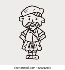 scotland man doodle