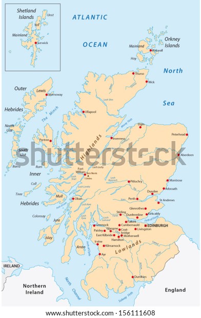 Scotland Map Stock Vector (Royalty Free) 156111608