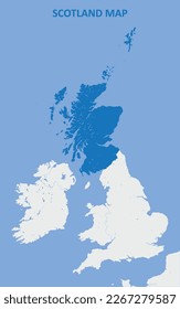 Scotland map according to mercator projection (Vector)