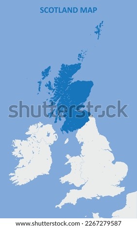 Scotland map according to mercator projection (Vector)