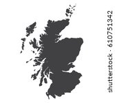 Scotland map in black on a white background. Vector illustration