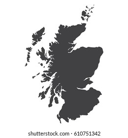 Scotland Map In Black On A White Background. Vector Illustration