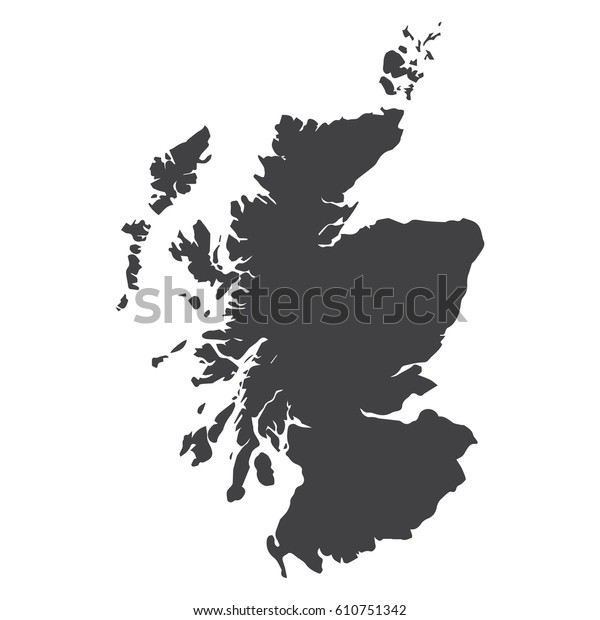 Schottland Karte Auf Schwarz Weissem Hintergrund Vektorgrafik Stock Vektorgrafik Lizenzfrei