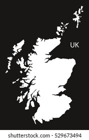 Scotland Map black white