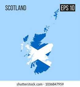 Scotland map border with flag vector EPS10