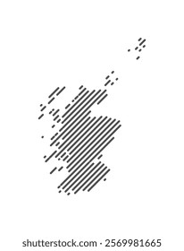 Scotland - Map of the country formed by lines. Vector Illustration.