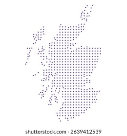 Scotland map dotted pattern design purple circle
