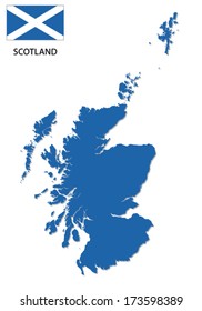 Scotland Map With Flag