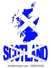 Indicador de mapa de Escocia e ilustración de vector de texto
