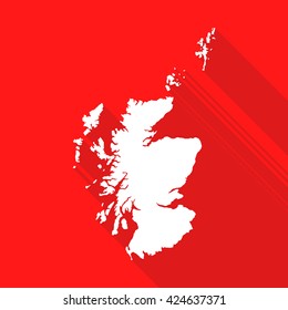 Scotland map flat simple style with long shadow.