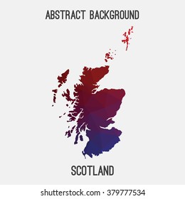 Scotland map in geometric polygonal style.Abstract tessellation,modern design background. Vector illustration EPS8