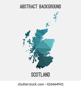 Scotland map in geometric polygonal style.Abstract tessellation,modern design background. Vector illustration EPS8