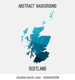 Scotland map in geometric polygonal style.Abstract tessellation,modern design background. Vector illustration EPS8