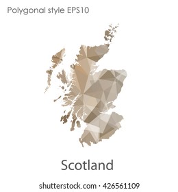 Scotland map in geometric polygonal style.Abstract gems triangle,modern design background.