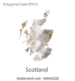 Scotland map in geometric polygonal style.Abstract gems triangle,modern design background.