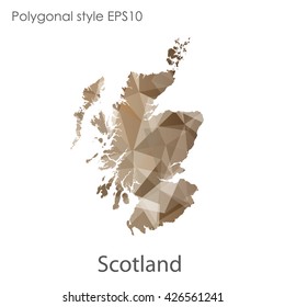 Scotland map in geometric polygonal style.Abstract gems triangle,modern design background.