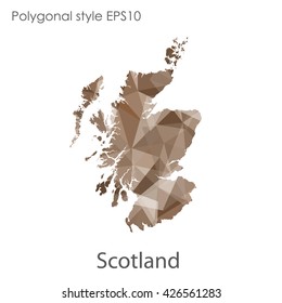 Scotland map in geometric polygonal style.Abstract gems triangle,modern design background.