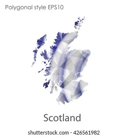 Scotland map in geometric polygonal style.Abstract gems triangle,modern design background.