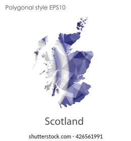 Scotland map in geometric polygonal style.Abstract gems triangle,modern design background.