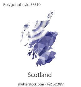 Scotland map in geometric polygonal style.Abstract gems triangle,modern design background.