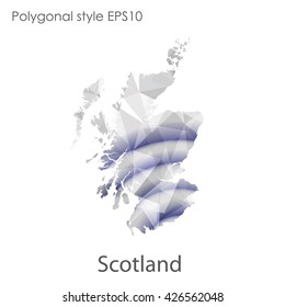 Scotland map in geometric polygonal style.Abstract gems triangle,modern design background.