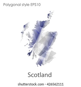 Scotland map in geometric polygonal style.Abstract gems triangle,modern design background.